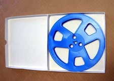 7" x 1/4" plastic tape reel...BLUE  (1) with brand new hinged box