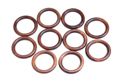 Wooden Curtain Rings With Hooks Natural Wood Pole Rod Rings 38 mm Curtain Rings - Picture 7 of 29