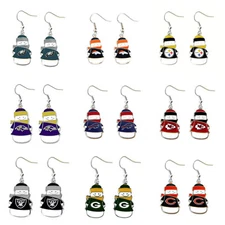 AMINCO NFL Dangle Snowman Earrings PICK YOUR TEAM