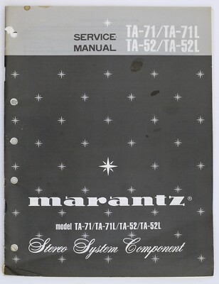 Original Marantz TA-71 TA-71L TA-52/52L Service-Manual/Diagram/parts List o126