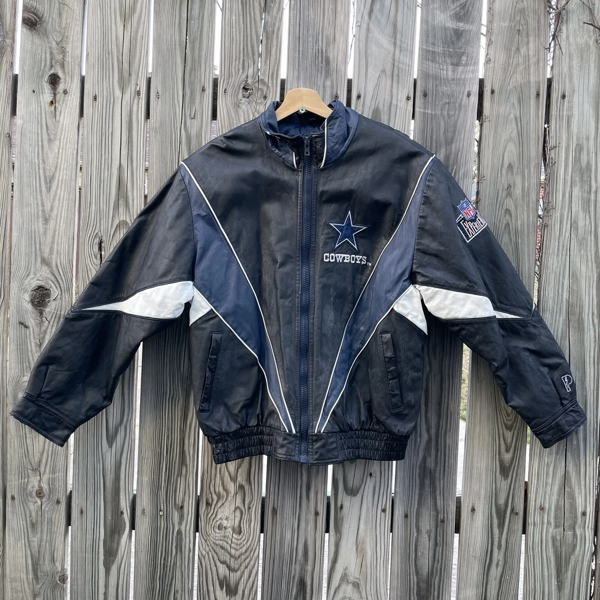 Rare Vintage 90s Pro Player Dallas Cowboys NFL Leather Jacket Size