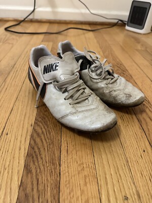 Nike Tiempo White Orange.  Size 9
