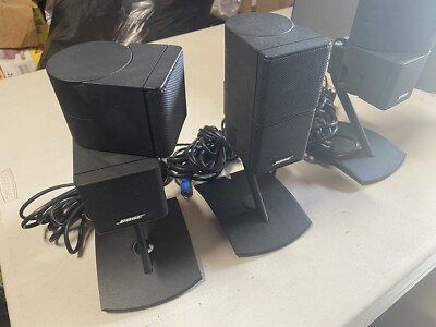 3 Bose Jewel Double Cube Speakers W Original Cables In Stands 100