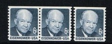 1401 Dwight D Eisenhower 6c  1970 Pair + Single  MNH  Shiny OG