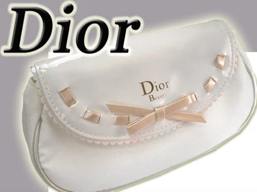 100 % AUTHENTIQUE édition limitée DIOR JADORE COUTURE BEAUTÉ ~ MAQUILLAGE ~ SAC BLANC VOYAGE
