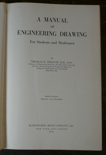 Engineering Drawing Thomas E French McGraw Hill 6th Ed HC 1941 Art Illustration - Picture 5 of 10