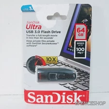 New SanDisk Ultra 64GB USB 3.0 Flash Drive 100MB/s