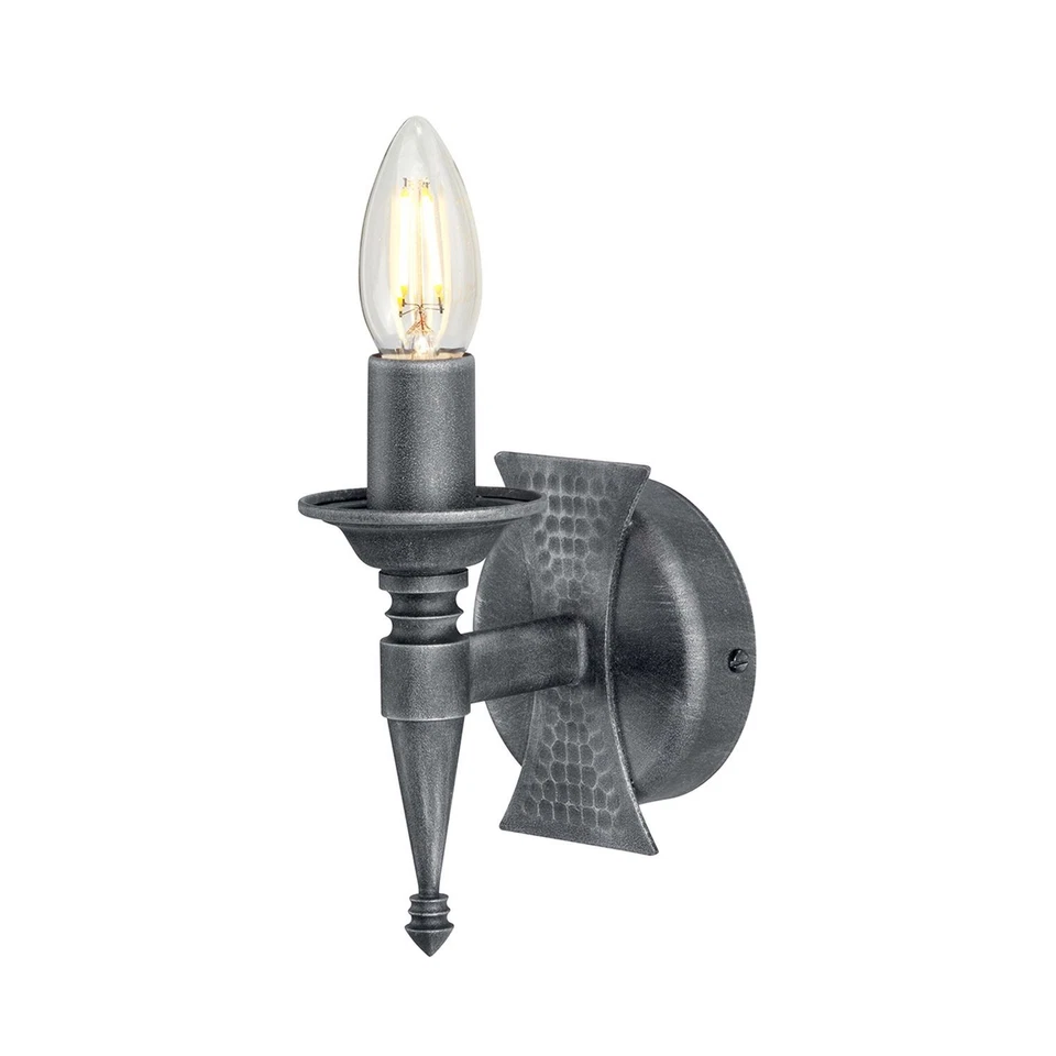 Wandleuchte CAMELOT 7 Schmiedeeisen Silber Antik Lampe Wohnzimmer Schlafzimmer - Bild 1 von 1