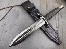 Custom Handmade D2 Steel Hunting Dagger Bowie Knife, Double Edge Survival Knife