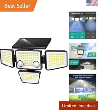Versatile Solar Lights with Motion Activation - 270° Coverage for All Weather