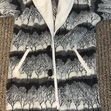 VTG Norm Thompson Cardigan Large Winter Grannycore Coat Beige Black Cozy USA