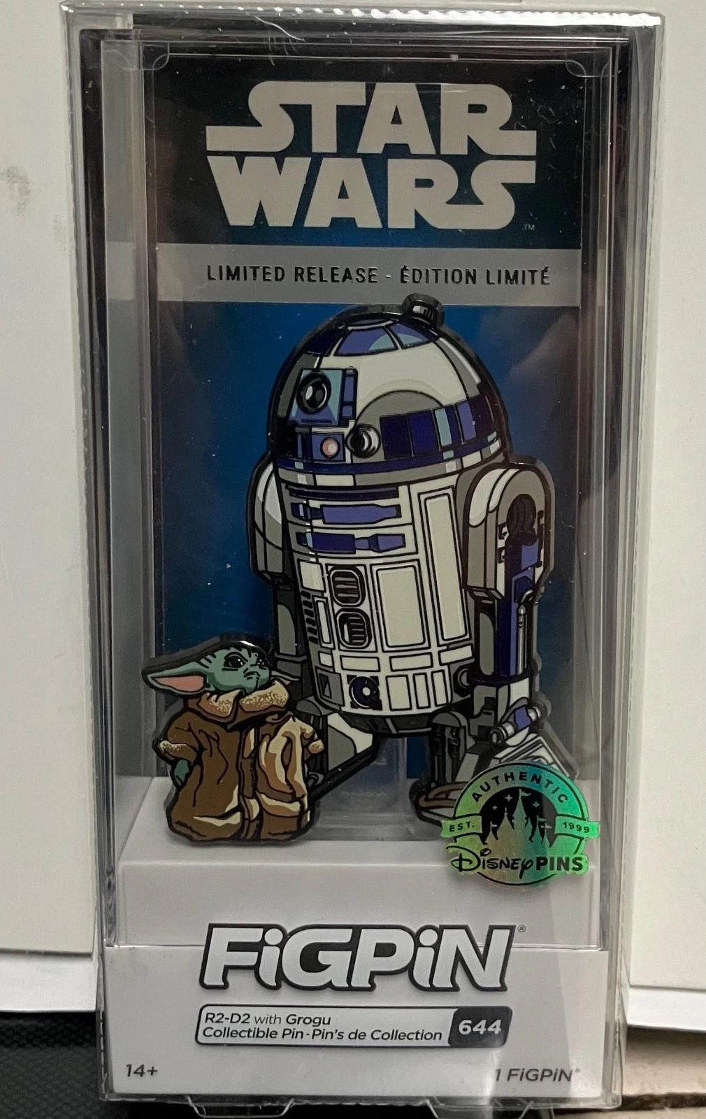 NEW Disney Parks 2022 FIGPIN #644 R2-D2 Grogu Baby Yoda Pin Limited Release LR