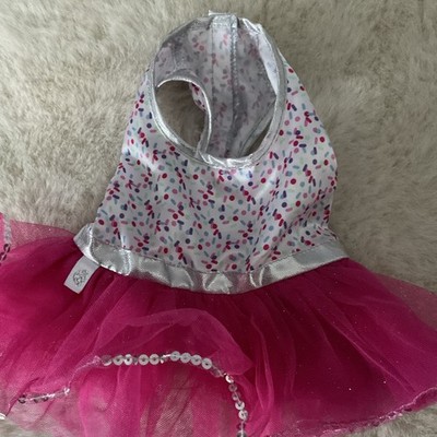 Build a bear Vierbeiner  Kleid pink/weiß/silber/mehrfarbig mit Tüllrock