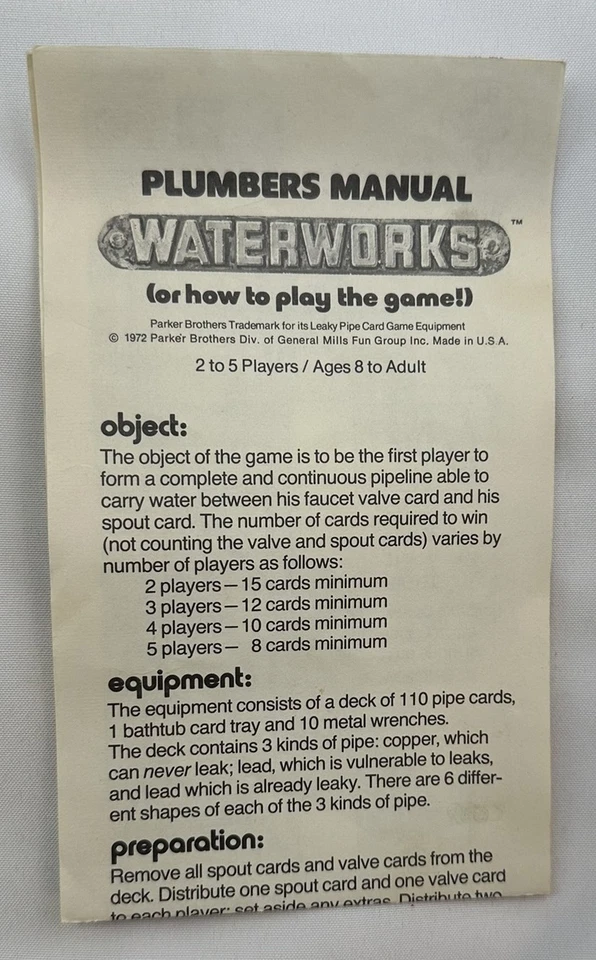 1972 Waterworks Game by Parker Brothers Complete in Great Condition FREE SHIP - Image 2 of 4