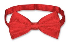 Vesuvio Napoli BOWTIE Red Paisley Color Mens Bow Tie for Tuxedo or Suit