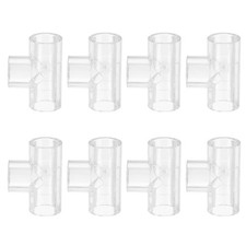 8Pcs Clear Tee Fitting, 14mm ID PC Pipe Fitting Adapter