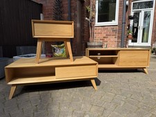 Oak John Lewis Living Room Set Coffee Table TV Unit Lamp Table Collection Only