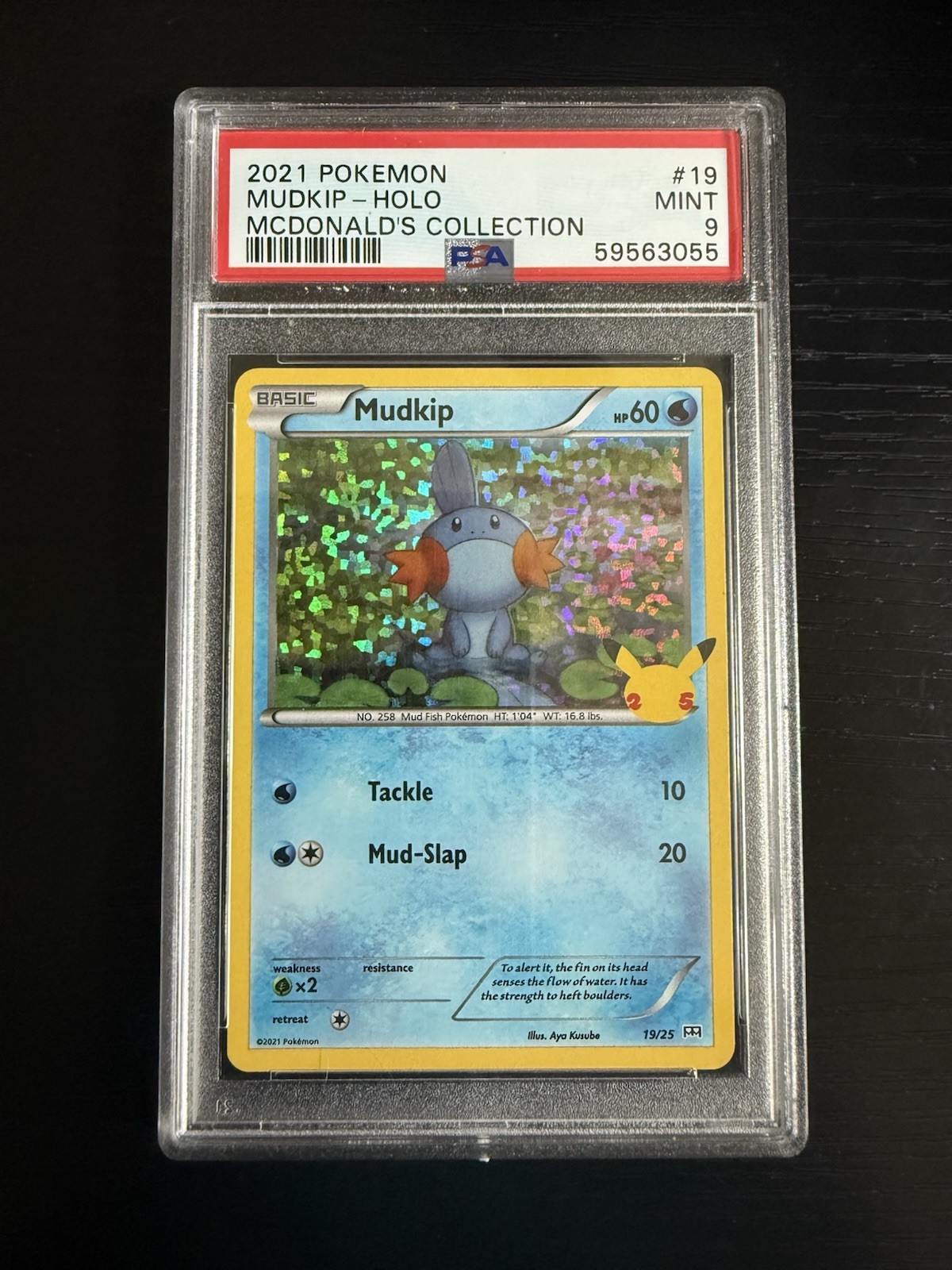 2021 POKEMON MCDONALD'S COLLECTION MUDKIP-HOLO PSA 9