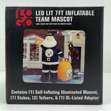 Rare Nfl Steeling Logo Brands Led Lit 7ft Inflatable Team Mascot Holiday Decor