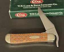 🔥 2007 Case XX 61953L Basket Weave Bone Handle Russlock Pocket Knife Very Rare