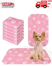 6 Pack Washable Pee Pads for Dogs, Reusable Puppy Pads for Potty Training, Wa...