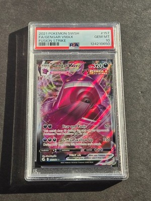 PSA 10 GENGAR VMAX 157/264 - SWSH FUSION STRIKE HOLO RARE - GEM