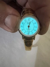 acqua watch by timex,Indiglo,Quartz, water resistant,G9,very clean, Stretch ban