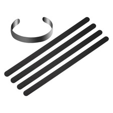 5 Pcs Bracelet Blanks 5/16" x 6" Stainless Steel Stamping Bangle Blanks, Black