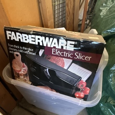 Farberware FMS100 Electric Slicer Black Solingen Blade Adjustable Cheese Bread