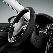 Car Steering Wheel Cover - Microfiber Leather Steering Wheel Wrap Sports Black