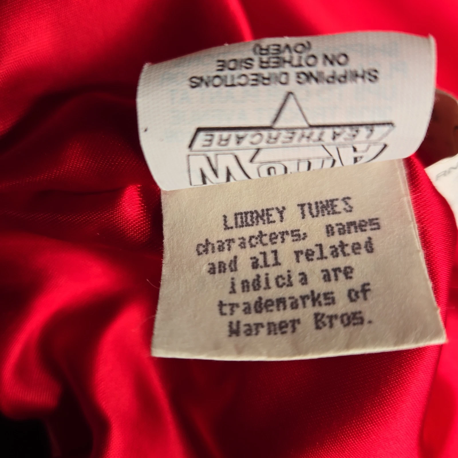 90s VTG JEFF HAMILTON Road Runner Wile E. Coyote Leather Varsity Jacket Men M image 13