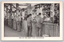One Many Post Exchanges Soldiers Line Retail Counter Store Shops Postcard