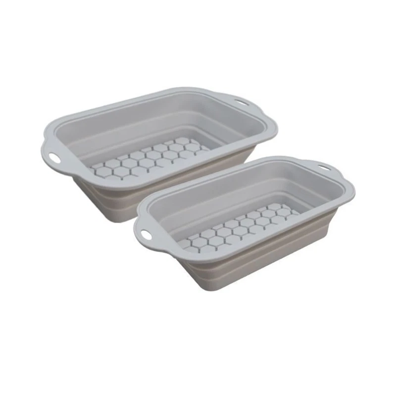 Space Saving Foldable Baking Molds 2 Piece Silicone Pan For Cakes And Breads