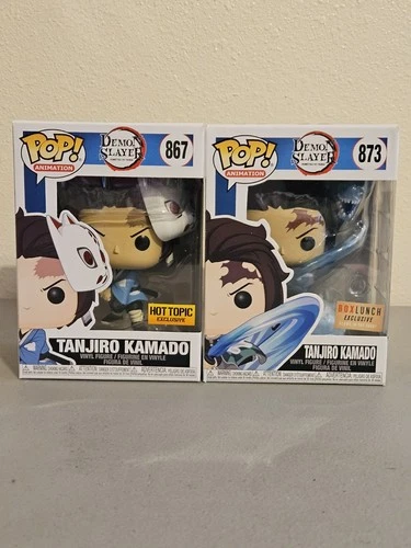 Funko Pop Lot Of 2 Tanjiro Kamado Demon Slayer  867 Hot Topic  #873 Box Lunch