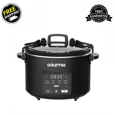 Gourmia Programmable Slow Cooker 4.5 Qt with Digital Controls and Auto Keep Warm