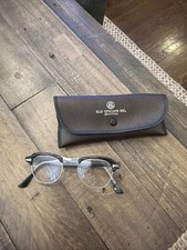 Vtg Bausch  Lomb 4 1/2 3/4 Eyeglasses Frame 10k gf Matte Black Half Rim 22-44