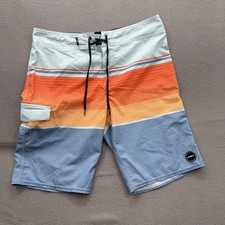 O'Neill Board Shorts Mens 32 Multicolor Stripe Swim Trunks Quick Dry Stretch