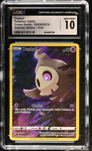 CGC 10 Duskull GG28/GG70 Pokémon Crown Zenith Galarian Gallery