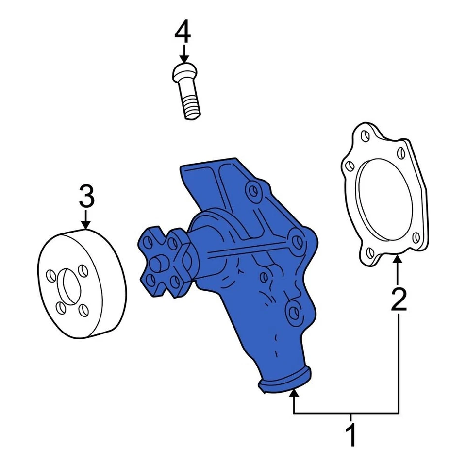 For Jeep Grand Cherokee 1999-2004 Jeep 68382492AA Engine Water Pump Foto 2 de 3