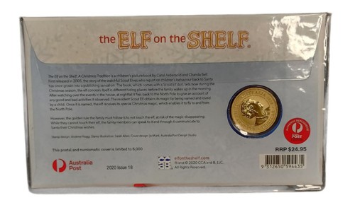 2020 PNC Christmas Elf on the Shelf with $1 Perth Mint Coloured Coin Australia - Bild 4 von 6