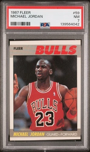 1987 FLEER #59 MICHAEL JORDAN PSA 7