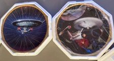 1994 Hamilton Collection Star Trek The Voyagers USS ENTERPRISE NCC-1701 Set Of 2