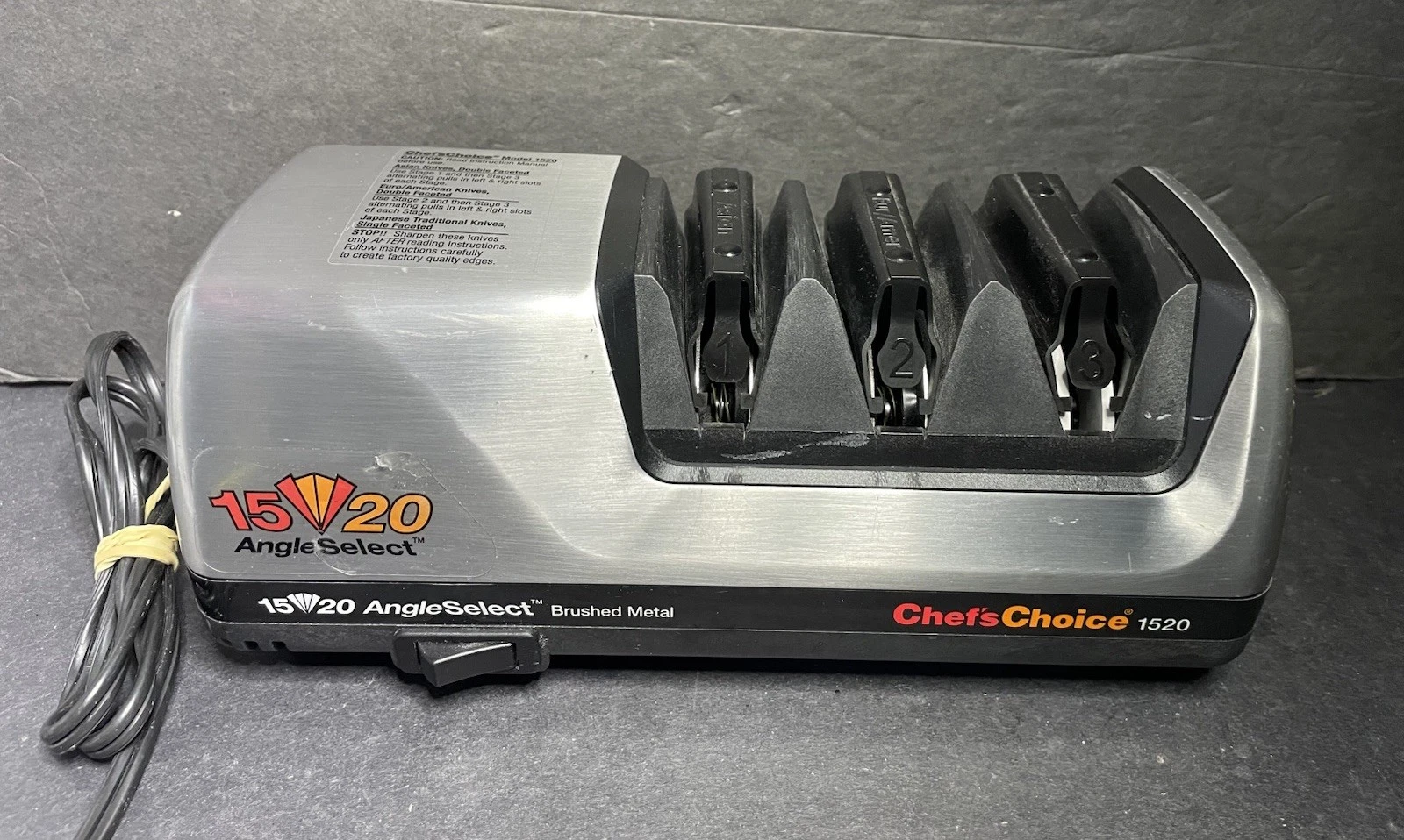 Chefs Choice Trizor Electric 3 Stage Knife Sharpener Model 1520 Silver ~Tested~
Opens in a new windo