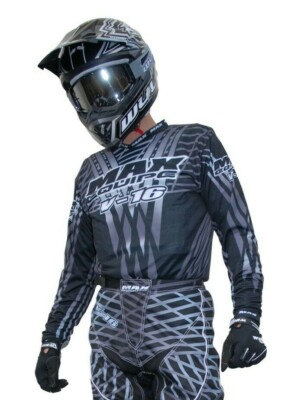 Motocross schwarz grau Trikot Erwachsene Rennshirt Gr. Small Motorrad MX Max V16