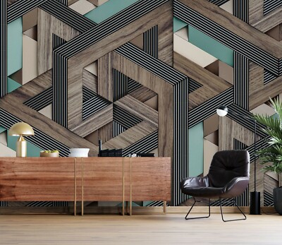 3D Wood Grain KEP2582 Wallpaper Mural Self-adhesive Removable Sticker Kay