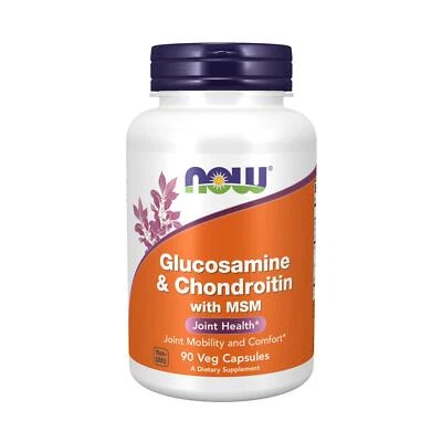 NOW Foods Glucosamine & Chondroitin with MSM 90 Veg Capsules, Joint Support