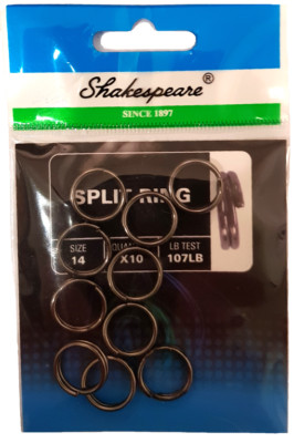 Shakespeare Split Rings, Sprengringe Spaltringe von 6mm - 14mm, Inhalt 10 Stück
