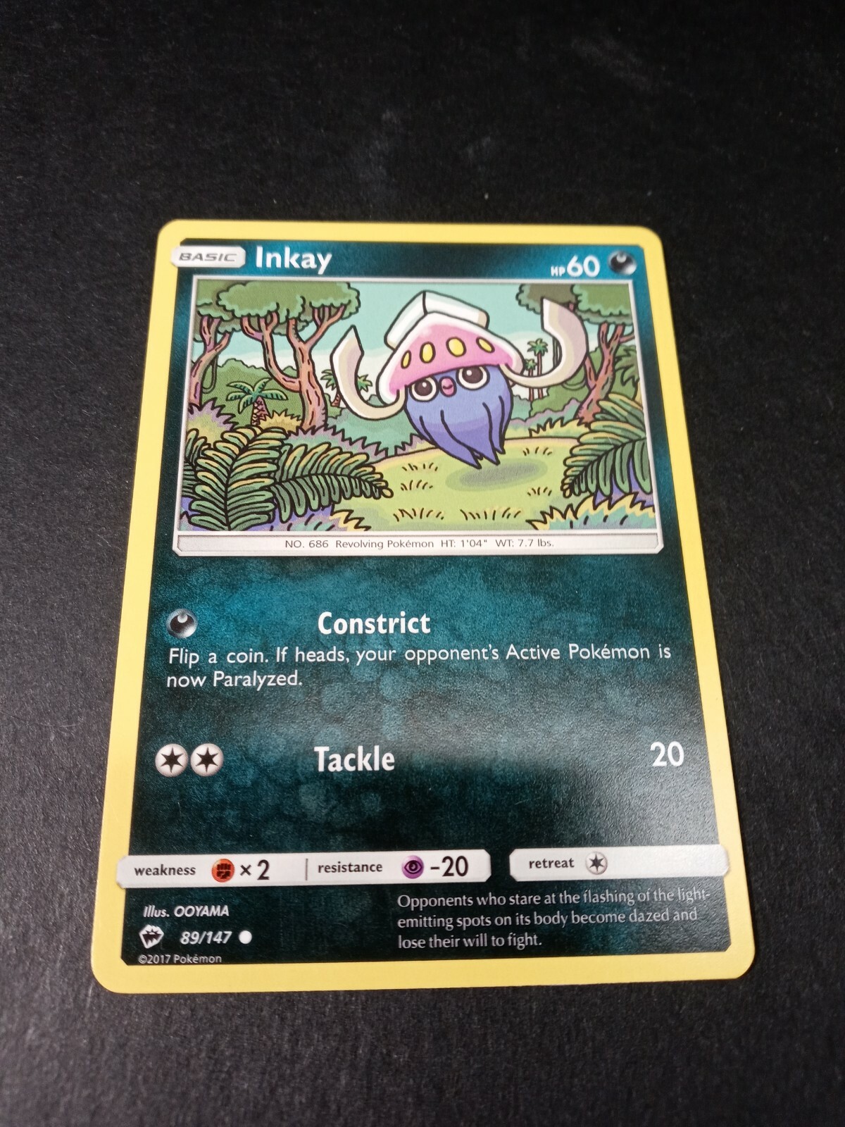 Pokemon Burning Shadows Inkay Common Card 89/147 NM