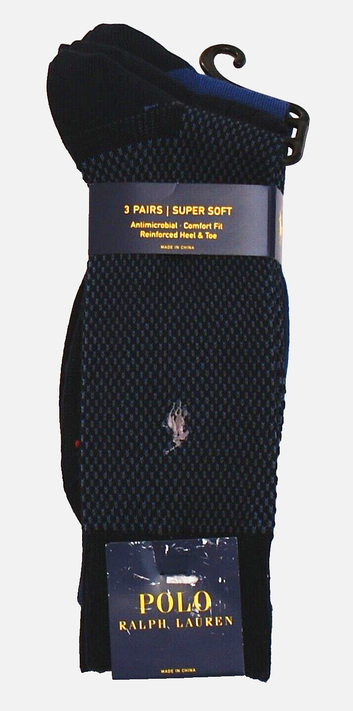 PONY Polo Ralph Lauren calze pantaloni super morbide assortite 3 in confezione uomo 6 12 5