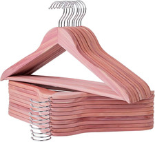 Cedar Hangers 30 Pack, American Red Cedar Wood Suit Hangers with 360  Swivel Hoo